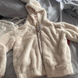 Faux fur bomber jacket size M